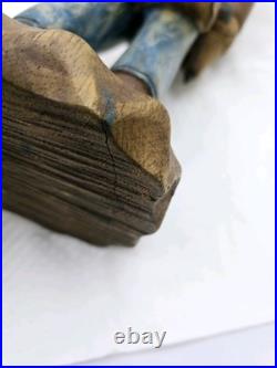 Antique Hand Carved Wooden Cowboy 20