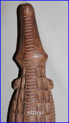 Antique Hand Carving Wood Crocodile Statuette