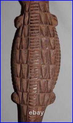 Antique Hand Carving Wood Crocodile Statuette