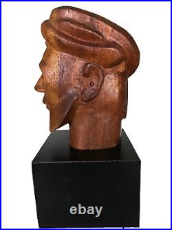 Antique Hand carved Wood Sculpture Head of Ibn Sina Avicenna