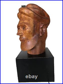 Antique Hand carved Wood Sculpture Head of Ibn Sina Avicenna