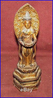Antique Japanese Buddha Wood Carving Sculpture