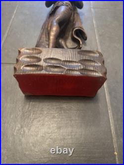 Antique Large Hand Carved Minstrel Wooden Statue