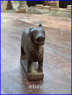 Antique Old Wooden Fine Hand Carved Beautiful Nandi Cow Figure Rare