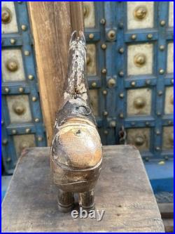 Antique Old Wooden Hand Carved Royal Horse Figure Box 1890
