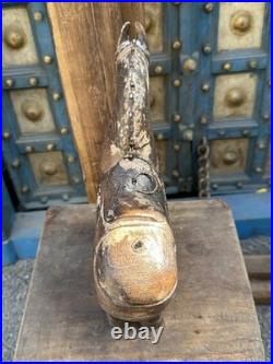 Antique Old Wooden Hand Carved Royal Horse Figure Box 1890