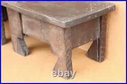 Antique Primitive Wooden Chairs Stools Bench Seat Master's Carving Rustic 19th