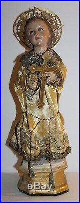 Antique Religious Sculpture Child Jesus Wood Carved Mid-19th-century