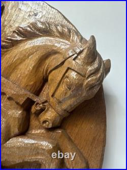 Antique Saint George Wood Carving Sculpture 17 19th 20th Century Dragon Horse
