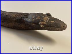 Antique Snake Sculpture Tribal Wood Carving Carved Papua New Guinea Statue Old