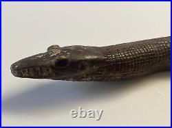 Antique Snake Sculpture Tribal Wood Carving Carved Papua New Guinea Statue Old