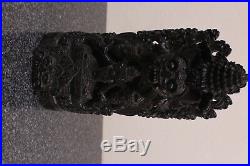 Antique Thai Carved Wood Sculpture Dragon and Naga! Dark Hardwood Hand Carved
