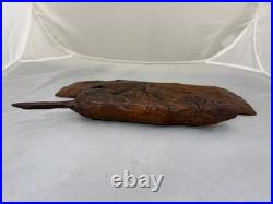 Antique /VTG Folk Art Hand Carved Wood Hunting Dog Sculpture. Unsigned 1 Piece