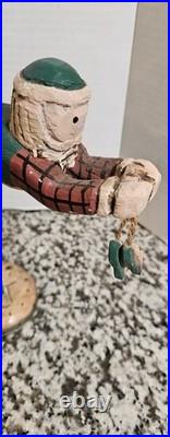 Antique/VTG Hand Carved Wooden Folk Art 12½×7 9×9 Great VTG Condition