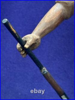 Antique Vintage American Adirondack Folkart Wooden Carving Hunting Man Hound Dog