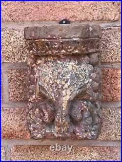 Antique Vintage Indian Hand Carved Wooden Teak Elephant Sculpture c1850 India