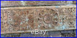 Antique Vintage Wood Carving Indian Decorative Architectural 148cm Long