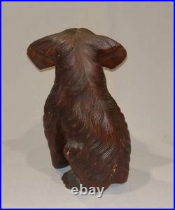Antique Vtg Late 19th C 1800s Rare Hand Carved 12.5 Inch Black Forest Figure Dog