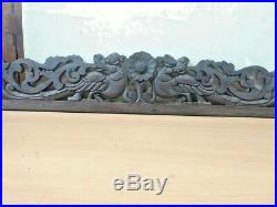Antique Wall Hanging Wooden Panel Hand Carved Dragon Gargoyle Estate Home decor