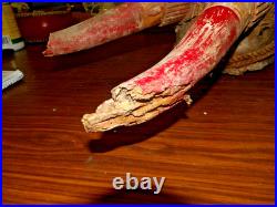 Antique Wood Carved Ceremonial Nandi Bull Head Chariot Sculpture ROUGH SHAPE 29