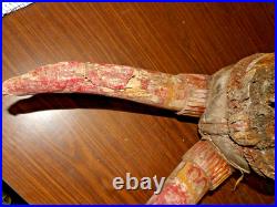 Antique Wood Carved Ceremonial Nandi Bull Head Chariot Sculpture ROUGH SHAPE 29