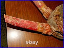 Antique Wood Carved Ceremonial Nandi Bull Head Chariot Sculpture ROUGH SHAPE 29