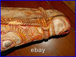 Antique Wood Carved Ceremonial Nandi Bull Head Chariot Sculpture ROUGH SHAPE 29