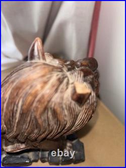 Antique Wood Carving Exquisite Lion Statue Wooden Figurines Art