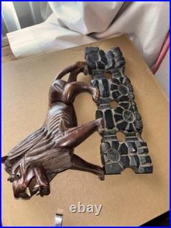 Antique Wood Carving Exquisite Lion Statue Wooden Figurines Art
