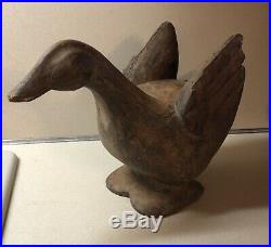Antique Wood Duck/Goose Paper Mache Mold/Sculpture Primative Hand Carved Figure
