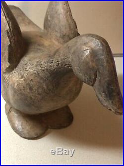 Antique Wood Duck/Goose Paper Mache Mold/Sculpture Primative Hand Carved Figure