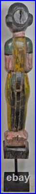 Antique Wooden Tribal Goddess Gangaur Figurine Panel Original Old Hand Carved