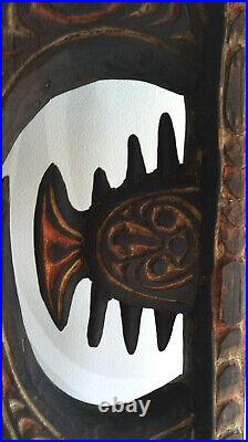 Antique Wooden Tribal Papua New Guinea Hook Statue Carving