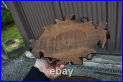 Antique black forest wood carving sculpture fox hunt chickens statue