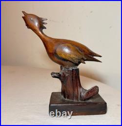 Antique hand carved wood 19th century Folk Art shore bird statue sculpture Antique hand carved wood 19th century Folk Art shore bird statue sculpture