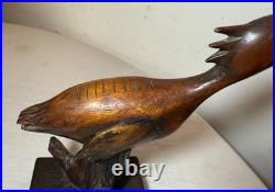 Antique hand carved wood 19th century Folk Art shore bird statue sculpture Antique hand carved wood 19th century Folk Art shore bird statue sculpture