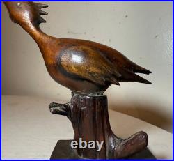Antique hand carved wood 19th century Folk Art shore bird statue sculpture Antique hand carved wood 19th century Folk Art shore bird statue sculpture