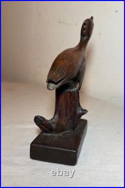 Antique hand carved wood 19th century Folk Art shore bird statue sculpture Antique hand carved wood 19th century Folk Art shore bird statue sculpture