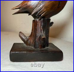 Antique hand carved wood 19th century Folk Art shore bird statue sculpture Antique hand carved wood 19th century Folk Art shore bird statue sculpture