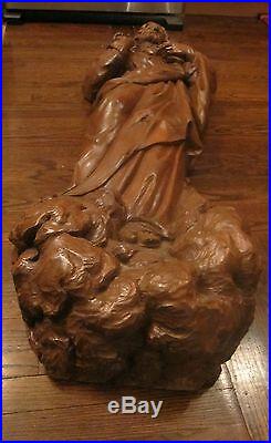 Antique life-size 1700s hand carved religious church Jesus Christ wood sculpture
