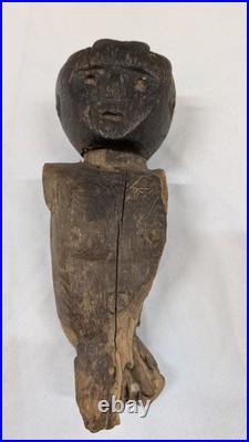 Antique or vintage primitive tribal or folk art wooden figure 8.5 inches