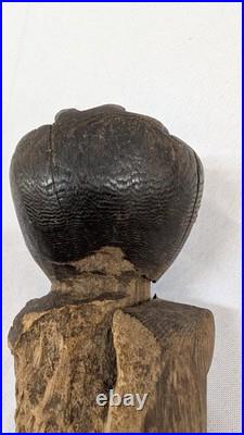 Antique or vintage primitive tribal or folk art wooden figure 8.5 inches
