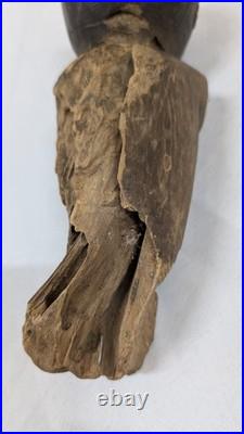 Antique or vintage primitive tribal or folk art wooden figure 8.5 inches