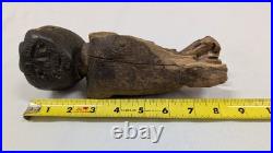 Antique or vintage primitive tribal or folk art wooden figure 8.5 inches