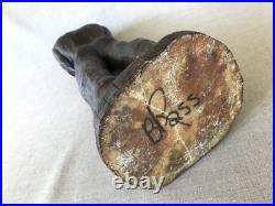 Antique wood Sculpture, WPA Era Worker, Industrial, Expressionism