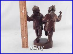 AntiqueVintage Chinese Asian Finely Hand Carved Wood SculptureDancing Girls