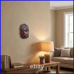 Apache Indian Wood Wall Art Hand Carved Suar Wood Wall Hanging 10x12 Inch