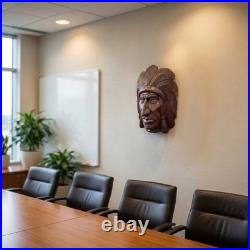 Apache Indian Wood Wall Art Hand Carved Suar Wood Wall Hanging 10x12 Inch