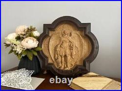 Archangel Michael Wood Carved Christian Icon