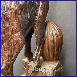 Arizona Big Horned Sheep Solid Wood Carving Hand Carved DS Supai 1970 Sculpture